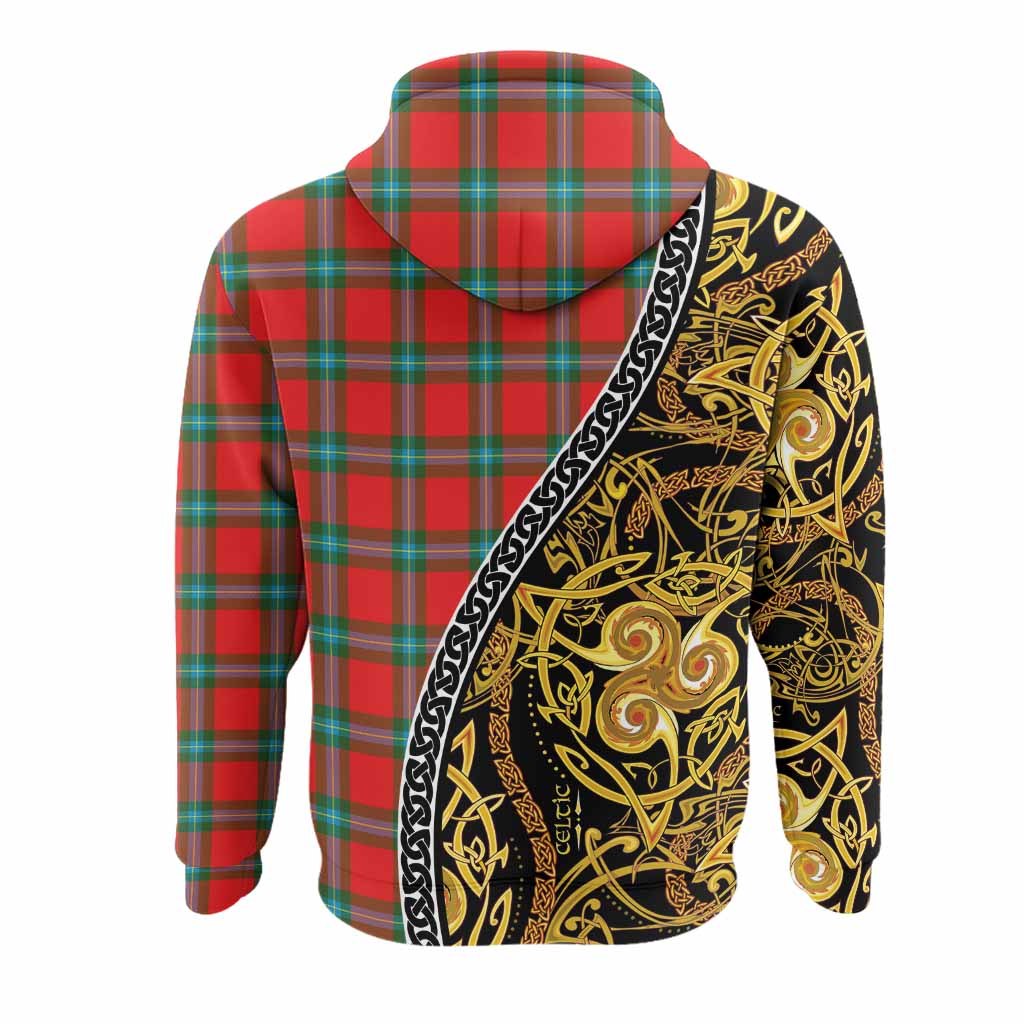 MacLaine (McLaine) Tartan Crest Hoodie Celtic Knot and Triple Trickle Spiral Symbols