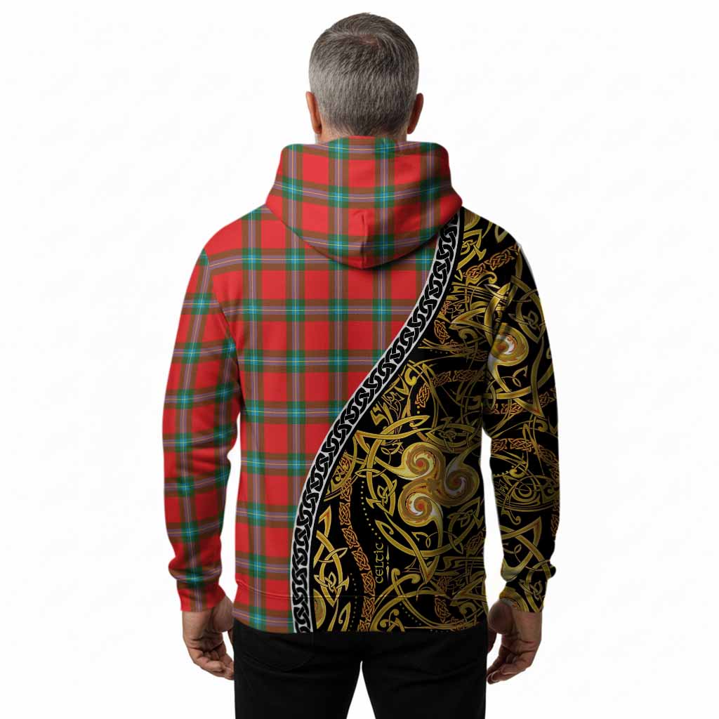 MacLaine (McLaine) Tartan Crest Hoodie Celtic Knot and Triple Trickle Spiral Symbols