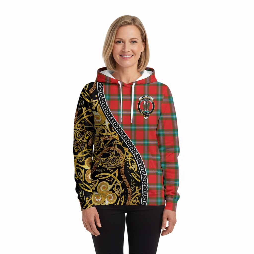 MacLaine (McLaine) Tartan Crest Hoodie Celtic Knot and Triple Trickle Spiral Symbols