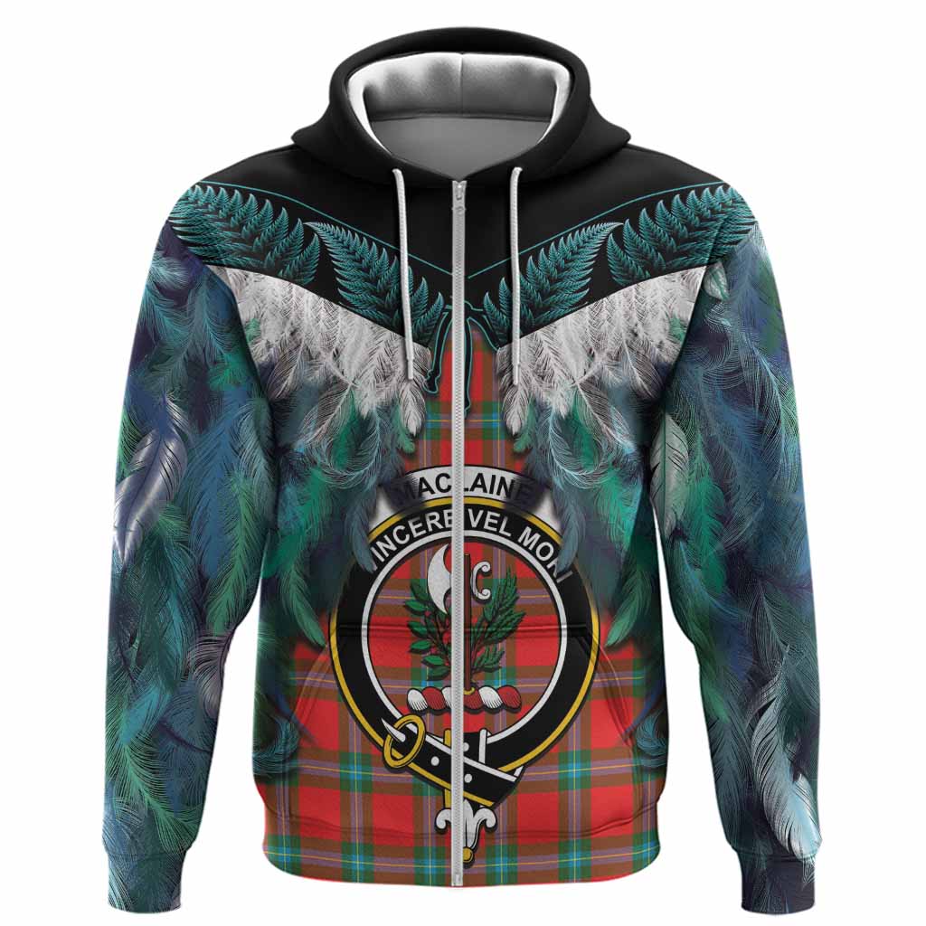 MacLaine (McLaine) Tartan Crest Hoodie New Zealand Maori Korowai Cloak