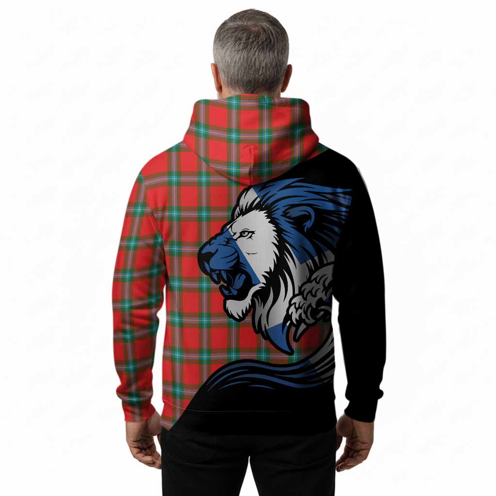 MacLaine (McLaine) Tartan Crest Hoodie Scottish Golden Lions Wave Flow