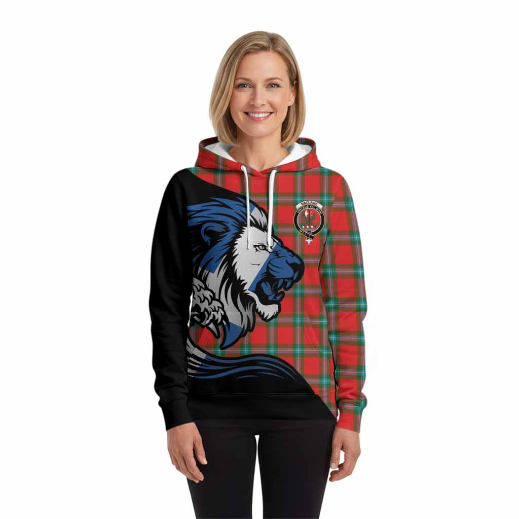 MacLaine (McLaine) Tartan Crest Hoodie Scottish Golden Lions Wave Flow
