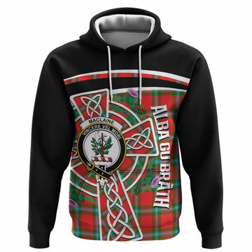 MacLaine (McLaine) Tartan Crest Hoodie Scottish Thistle Celtic Cross Alba Gu Brath