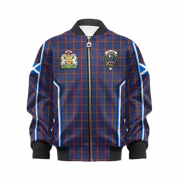 MacLaine (McLaine) Tartan Crest Kid Bomber Jacket Scotland Coat of Arm Flag Style - Tartan Vibes Clothing