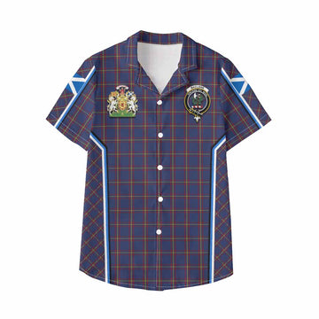 MacLaine (McLaine) Tartan Crest Kid Hawaiian Shirt Scotland Coat of Arm Flag Style - Tartan Vibes Clothing