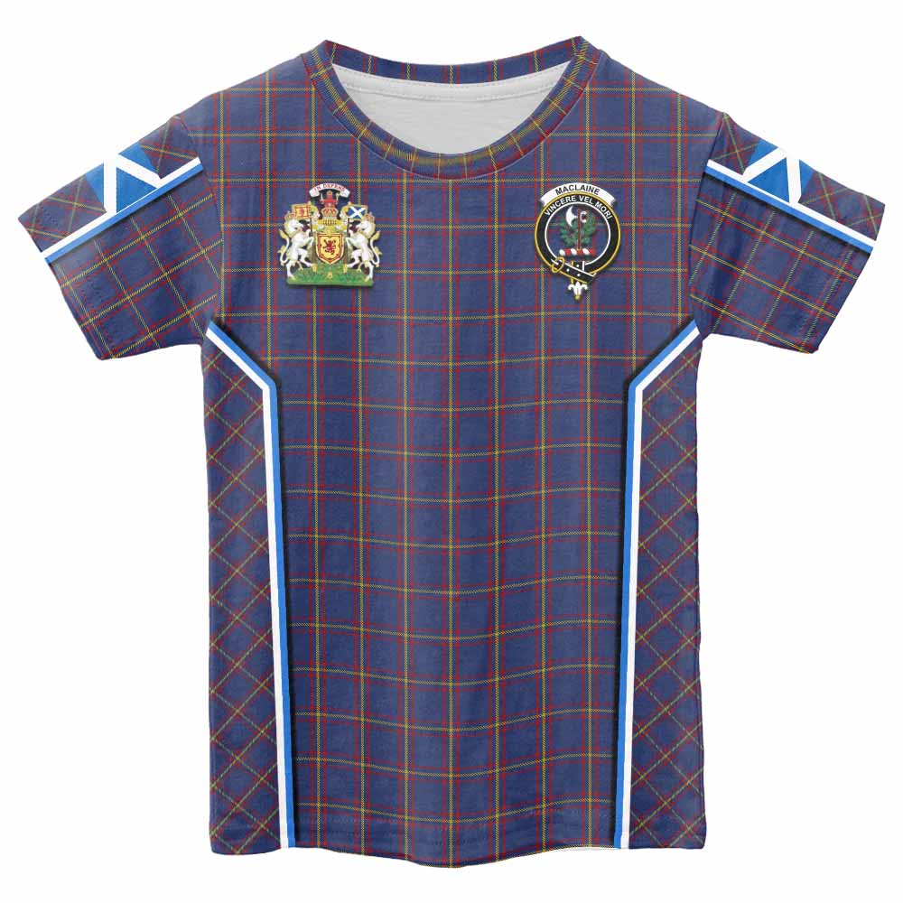 MacLaine (McLaine) Tartan Crest Kid T-shirt Scotland Coat of Arm Flag Style - Tartan Vibes Clothing