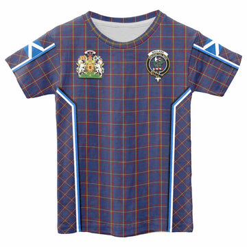 MacLaine (McLaine) Tartan Crest Kid T-shirt Scotland Coat of Arm Flag Style - Tartan Vibes Clothing
