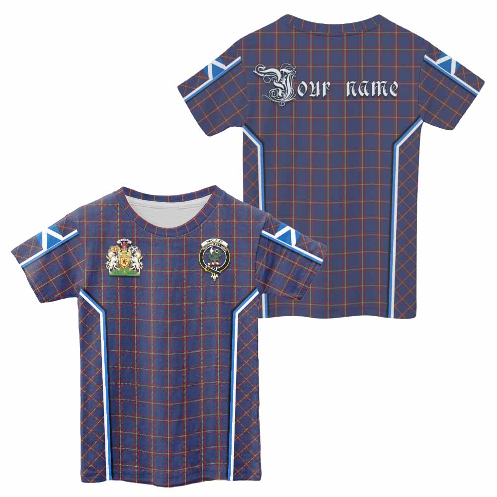 MacLaine (McLaine) Tartan Crest Kid T-shirt Scotland Coat of Arm Flag Style - Tartan Vibes Clothing