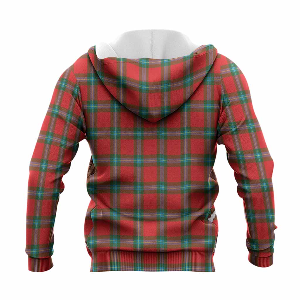 MacLaine (McLaine) Tartan Crest Knitted Hoodie Ferocious Lion Style