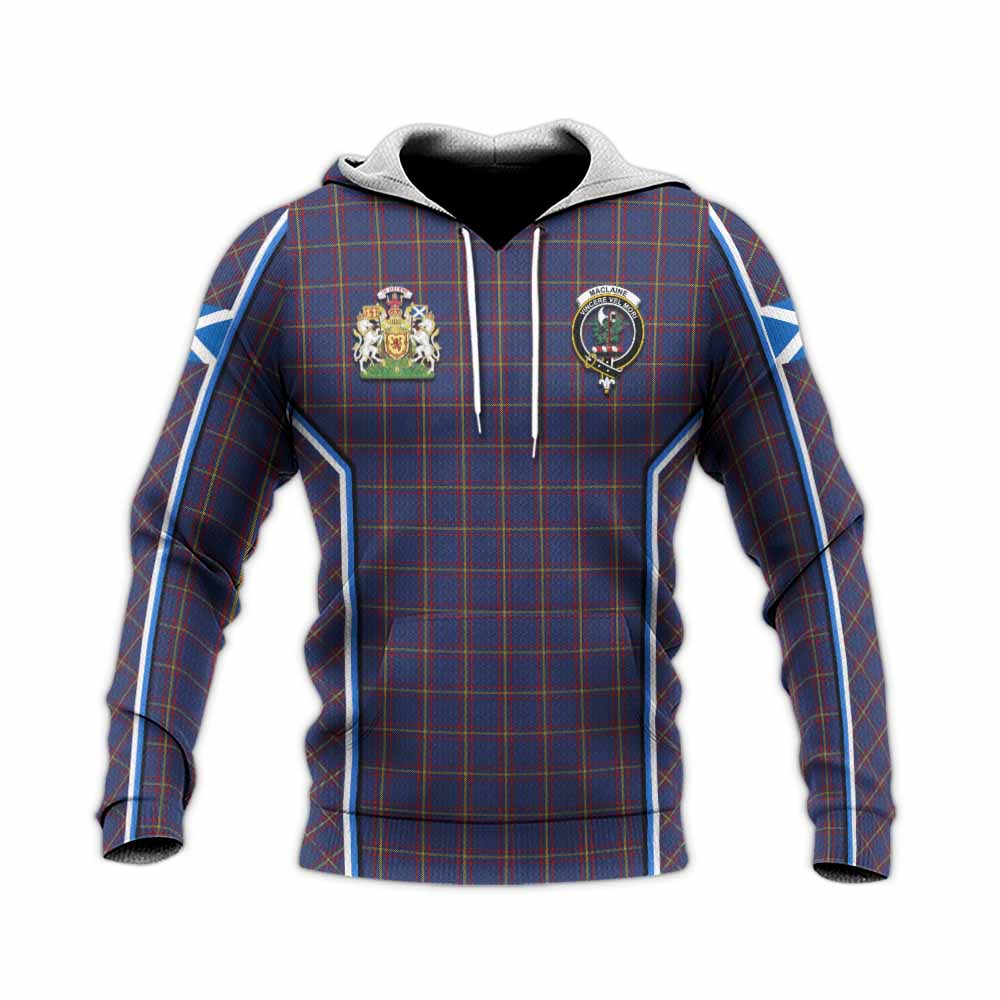 MacLaine (McLaine) Tartan Crest Knitted Hoodie Scotland Coat of Arm Flag Style - Tartan Vibes Clothing