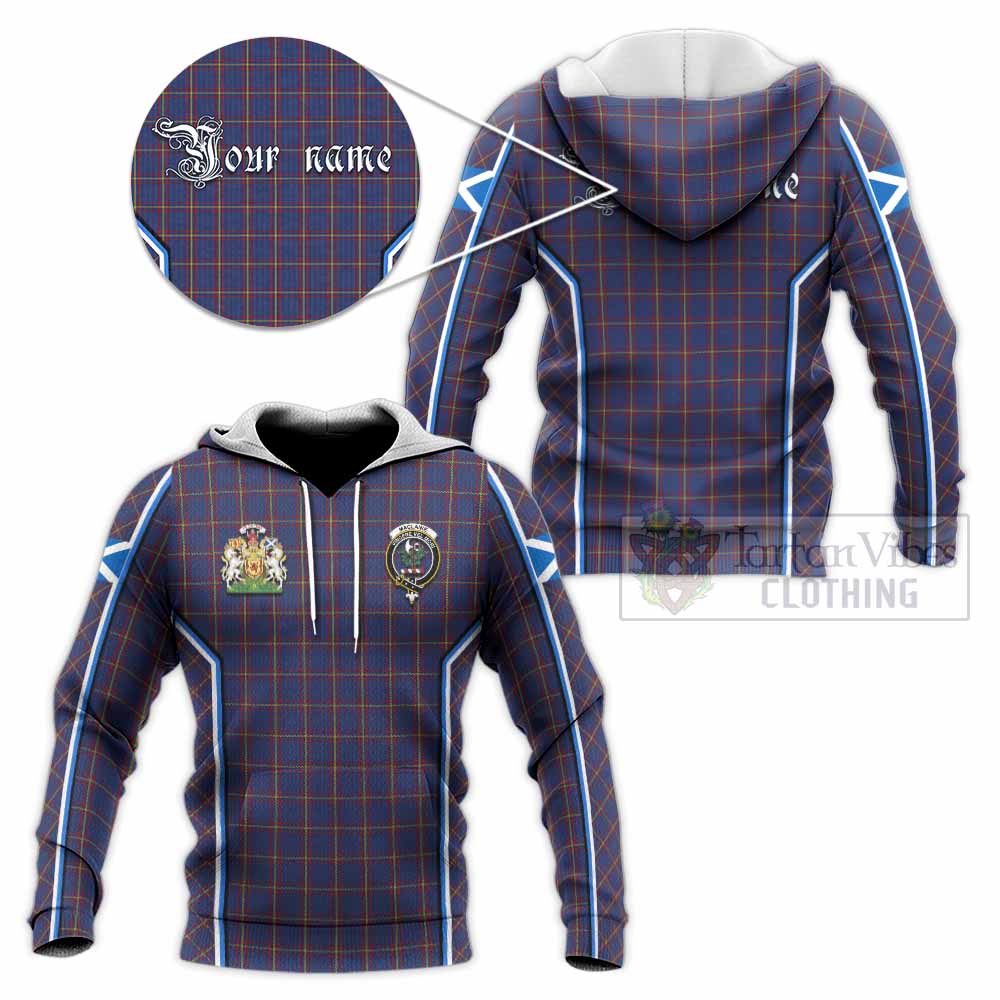 MacLaine (McLaine) Tartan Crest Knitted Hoodie Scotland Coat of Arm Flag Style - Tartan Vibes Clothing