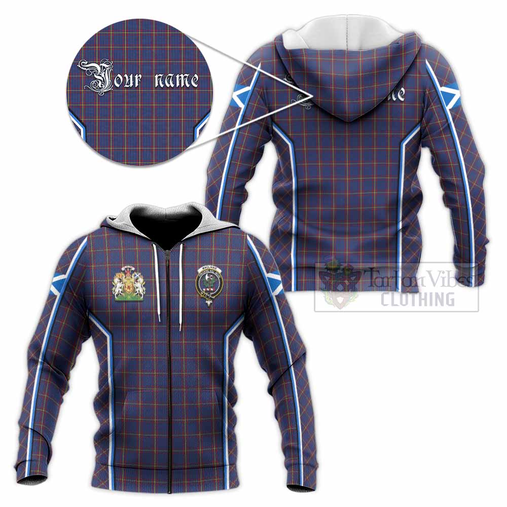 MacLaine (McLaine) Tartan Crest Knitted Hoodie Scotland Coat of Arm Flag Style - Tartan Vibes Clothing