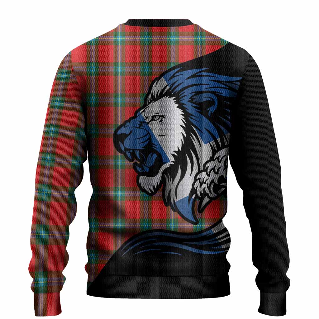 MacLaine (McLaine) Tartan Crest Knitted Sweater Scottish Golden Lions Wave Flow
