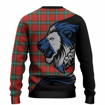 MacLaine (McLaine) Tartan Crest Knitted Sweater Scottish Golden Lions Wave Flow