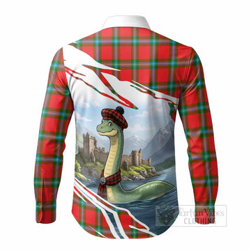 MacLaine (McLaine) Tartan Crest Loch Ness Monster Scottish Heritage Art Long Sleeve Button Shirts
