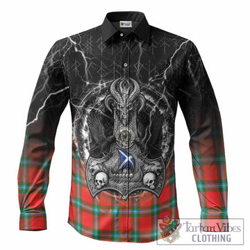 MacLaine (McLaine) Tartan Crest Long Sleeve Button Shirts Celtic Odin's Raven Legacy