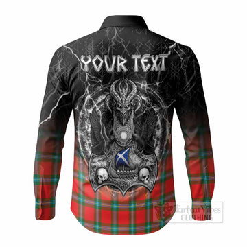 MacLaine (McLaine) Tartan Crest Long Sleeve Button Shirts Celtic Odin's Raven Legacy