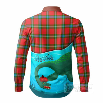 MacLaine (McLaine) Tartan Crest Long Sleeve Button Shirts Nessie Under Water