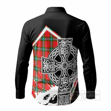 MacLaine (McLaine) Tartan Crest Long Sleeve Button Shirts Scottish Celtic Cross Heritage