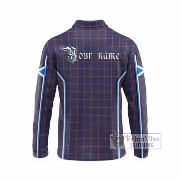 MacLaine (McLaine) Tartan Crest Long Sleeve Polo Shirt Scotland Coat of Arm Flag Style