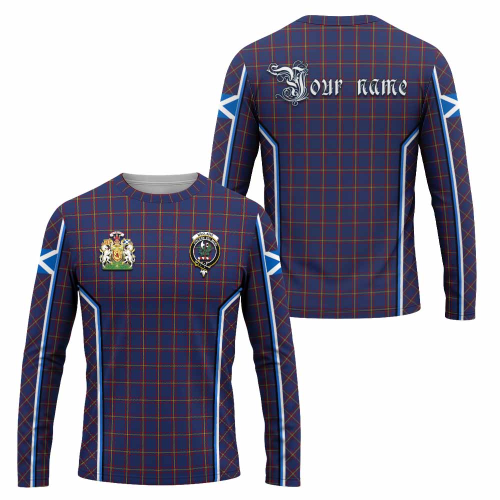 MacLaine (McLaine) Tartan Crest Long Sleeve T-Shirt Scotland Coat of Arm Flag Style - Tartan Vibes Clothing