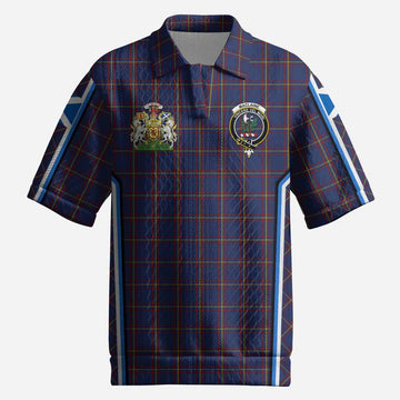 MacLaine (McLaine) Tartan Crest Men’s Polo Sweater Top Scotland Coat of Arm Flag Style