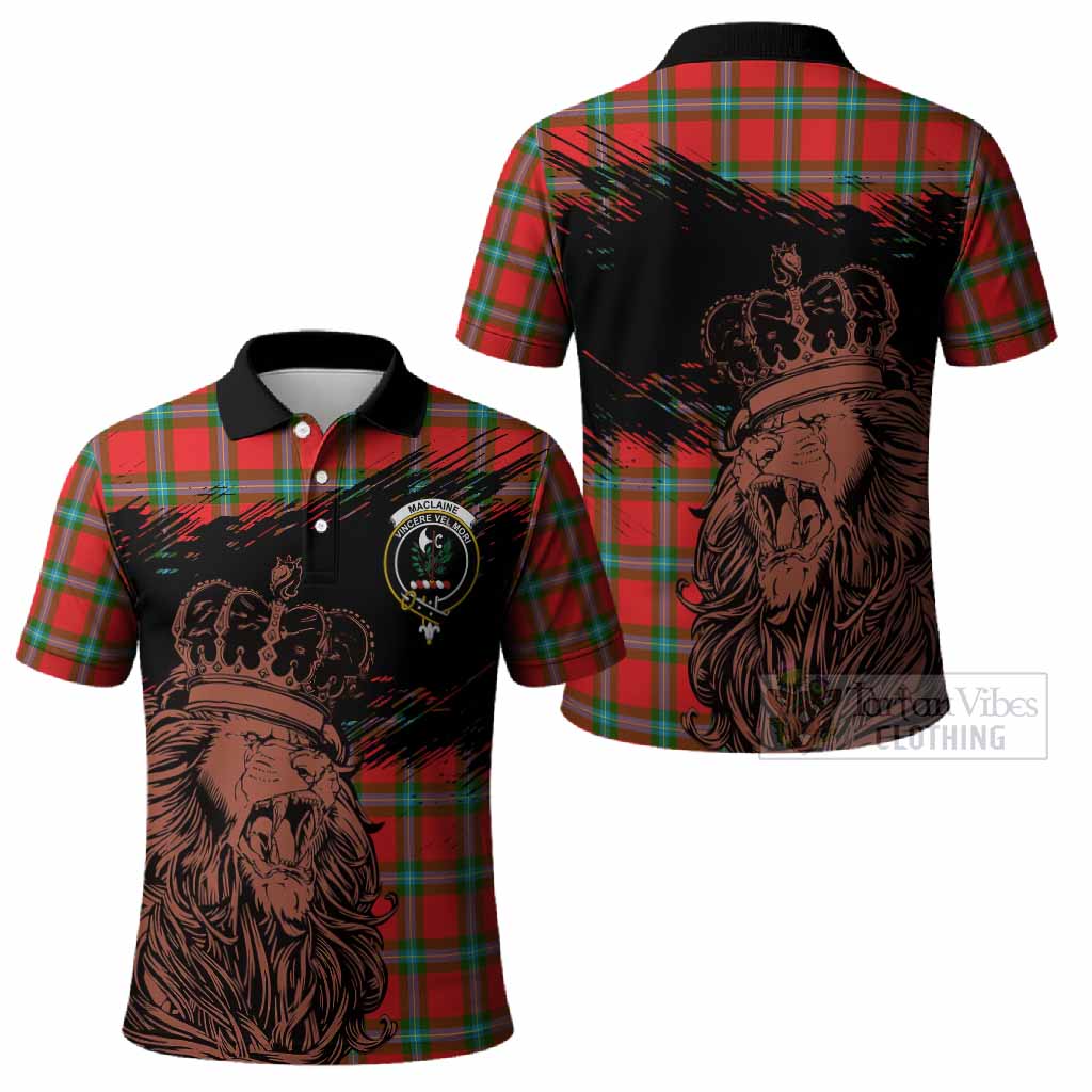 MacLaine (McLaine) Tartan Crest Polo Shirt Crowned Lion Heritage Style