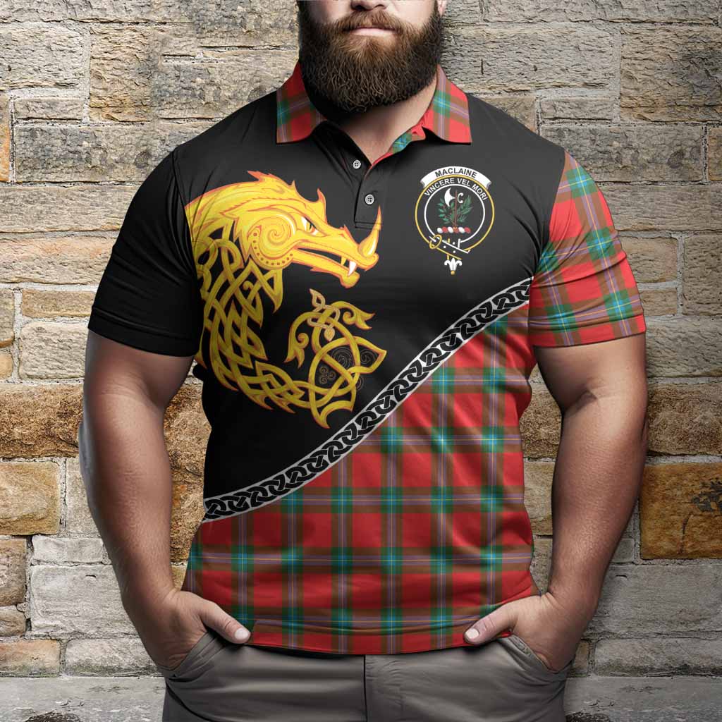 MacLaine (McLaine) Tartan Crest Polo Shirt Legendary Dragon Knot Half Style