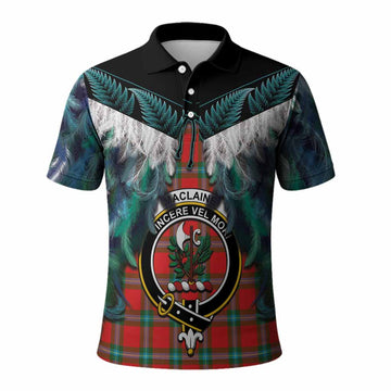 MacLaine (McLaine) Tartan Crest Polo Shirt New Zealand Maori Korowai Cloak