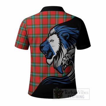 MacLaine (McLaine) Tartan Crest Polo Shirt Scottish Golden Lions Wave Flow