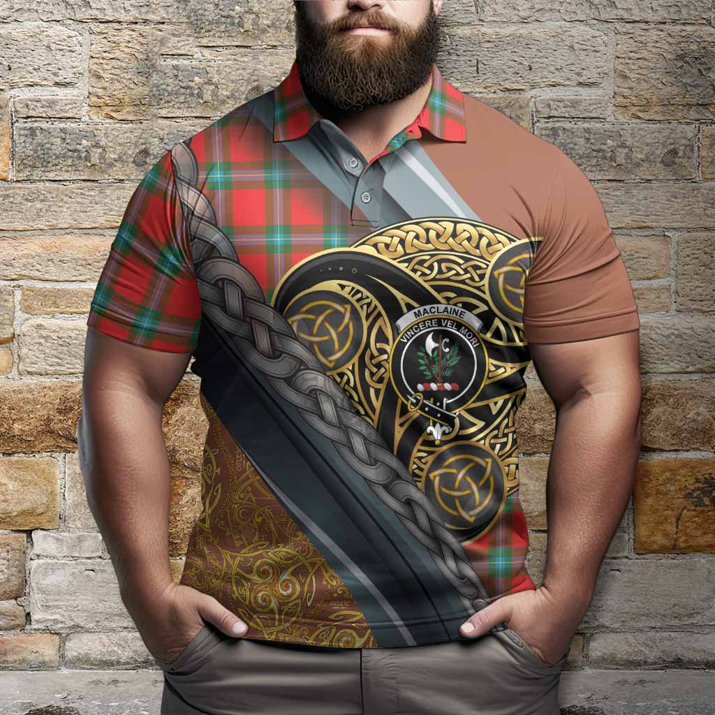 MacLaine (McLaine) Tartan Crest Polo Shirt Scottish Triskele Celtic
