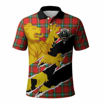 MacLaine (McLaine) Tartan Crest Scottish Polo Shirt Heraldic Golden Lion