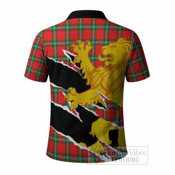 MacLaine (McLaine) Tartan Crest Scottish Polo Shirt Heraldic Golden Lion