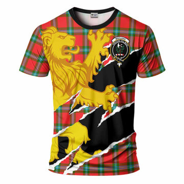 MacLaine (McLaine) Tartan Crest Scottish T-Shirt Heraldic Golden Lion