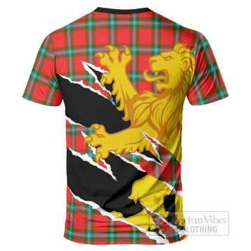 MacLaine (McLaine) Tartan Crest Scottish T-Shirt Heraldic Golden Lion