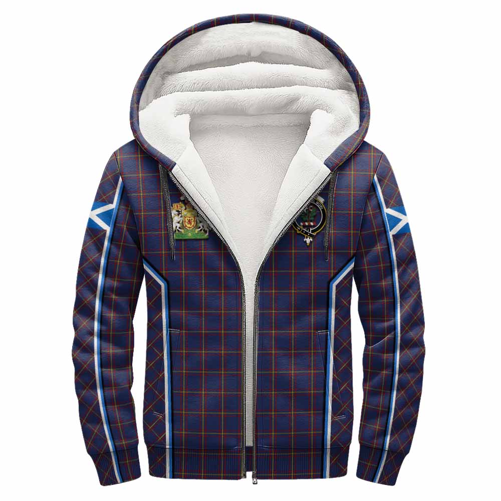 MacLaine (McLaine) Tartan Crest Sherpa Hoodie Scotland Coat of Arm Flag Style - Tartan Vibes Clothing