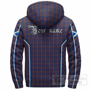 MacLaine (McLaine) Tartan Crest Sherpa Hoodie Scotland Coat of Arm Flag Style