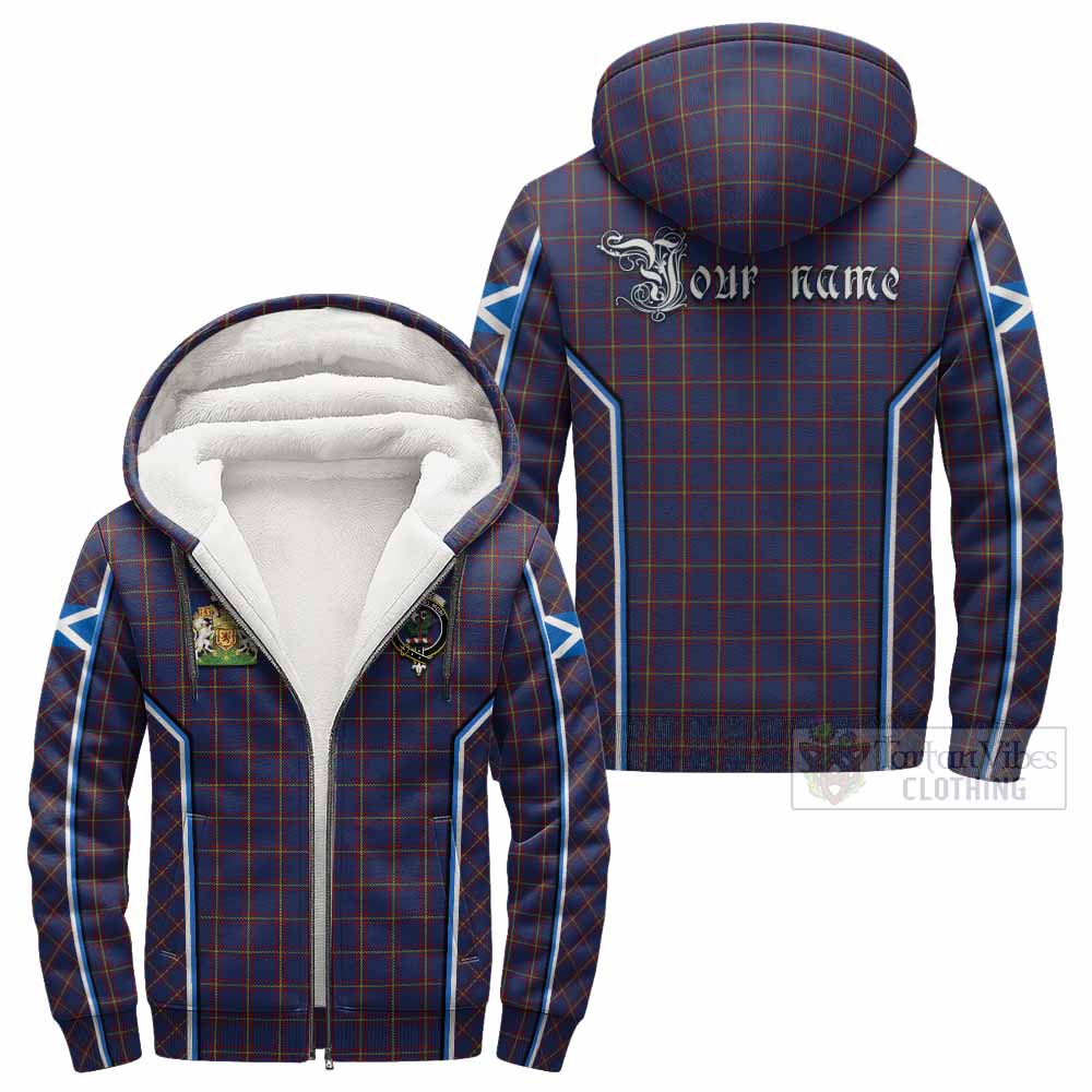 MacLaine (McLaine) Tartan Crest Sherpa Hoodie Scotland Coat of Arm Flag Style - Tartan Vibes Clothing