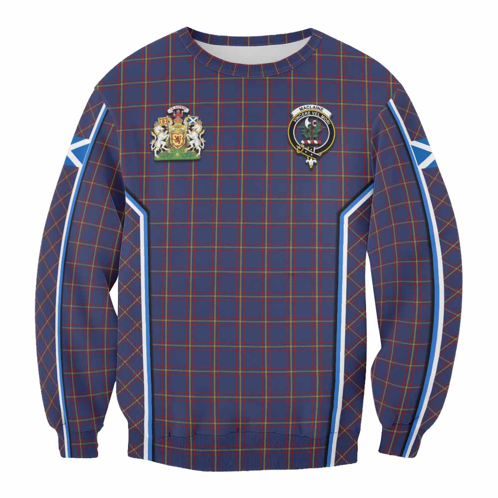MacLaine (McLaine) Tartan Crest Sweatshirt Scotland Coat of Arm Flag Style - Tartan Vibes Clothing