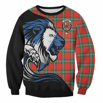 MacLaine (McLaine) Tartan Crest Sweatshirt Scottish Golden Lions Wave Flow