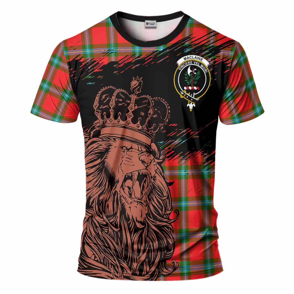 MacLaine (McLaine) Tartan Crest T-Shirt Crowned Lion Heritage Style