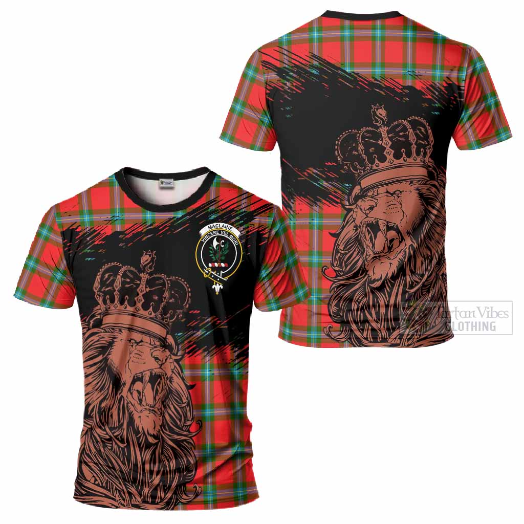 MacLaine (McLaine) Tartan Crest T-Shirt Crowned Lion Heritage Style