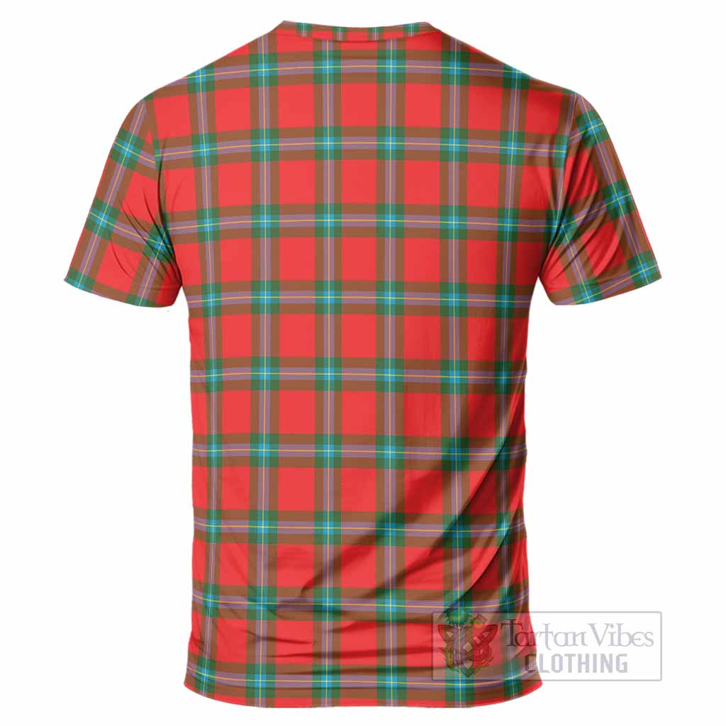 MacLaine (McLaine) Tartan Crest T-Shirt Ferocious Lion Style