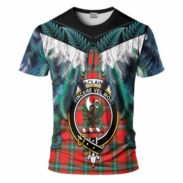 MacLaine (McLaine) Tartan Crest T-Shirt New Zealand Maori Korowai Cloak