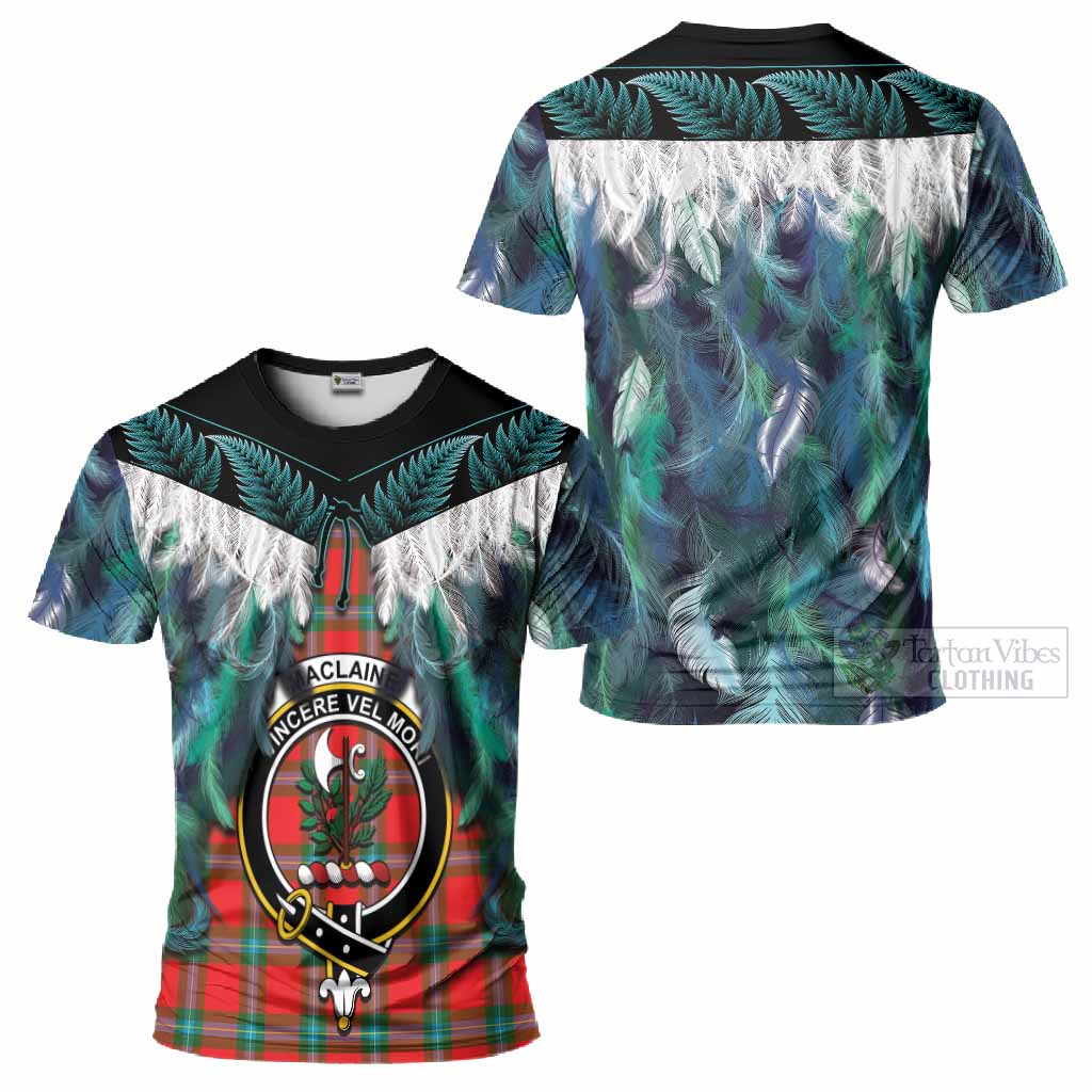 MacLaine (McLaine) Tartan Crest T-Shirt New Zealand Maori Korowai Cloak