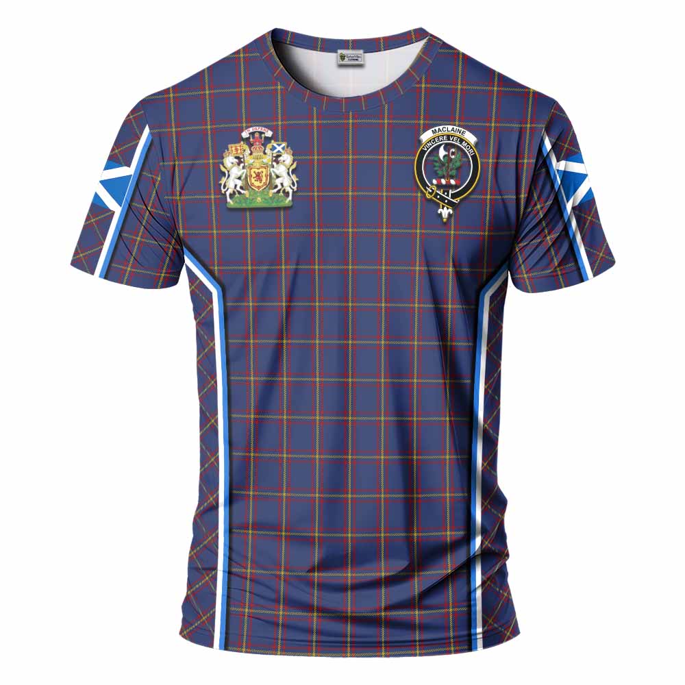 MacLaine (McLaine) Tartan Crest T-shirt Scotland Coat of Arm Flag Style - Tartan Vibes Clothing