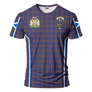 MacLaine (McLaine) Tartan Crest T-shirt Scotland Coat of Arm Flag Style - Tartan Vibes Clothing
