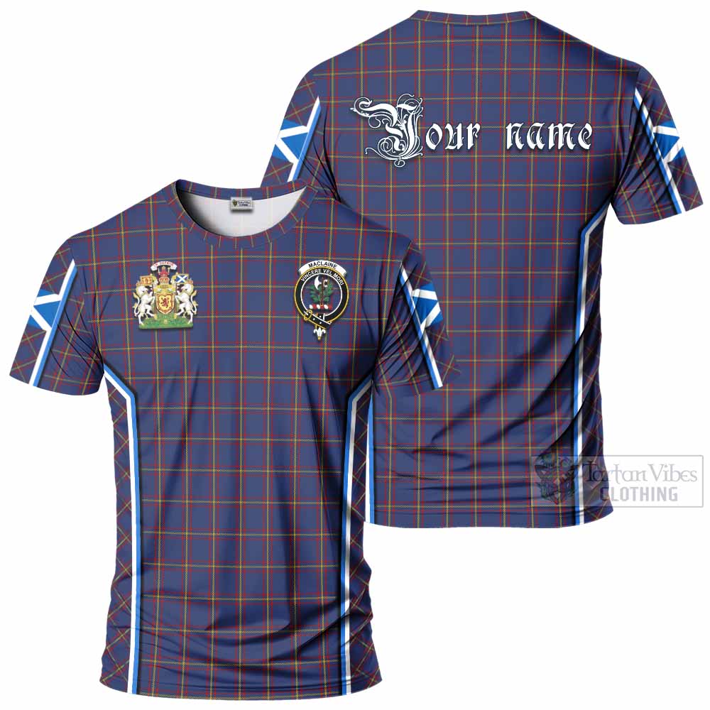 MacLaine (McLaine) Tartan Crest T-shirt Scotland Coat of Arm Flag Style - Tartan Vibes Clothing