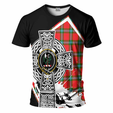 MacLaine (McLaine) Tartan Crest T-Shirt Scottish Celtic Cross Heritage