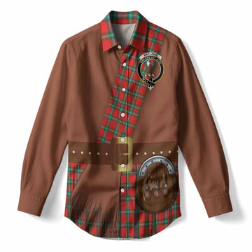 MacLaine (McLaine) Tartan Crest Women Casual Shirt Kilt Costume Style